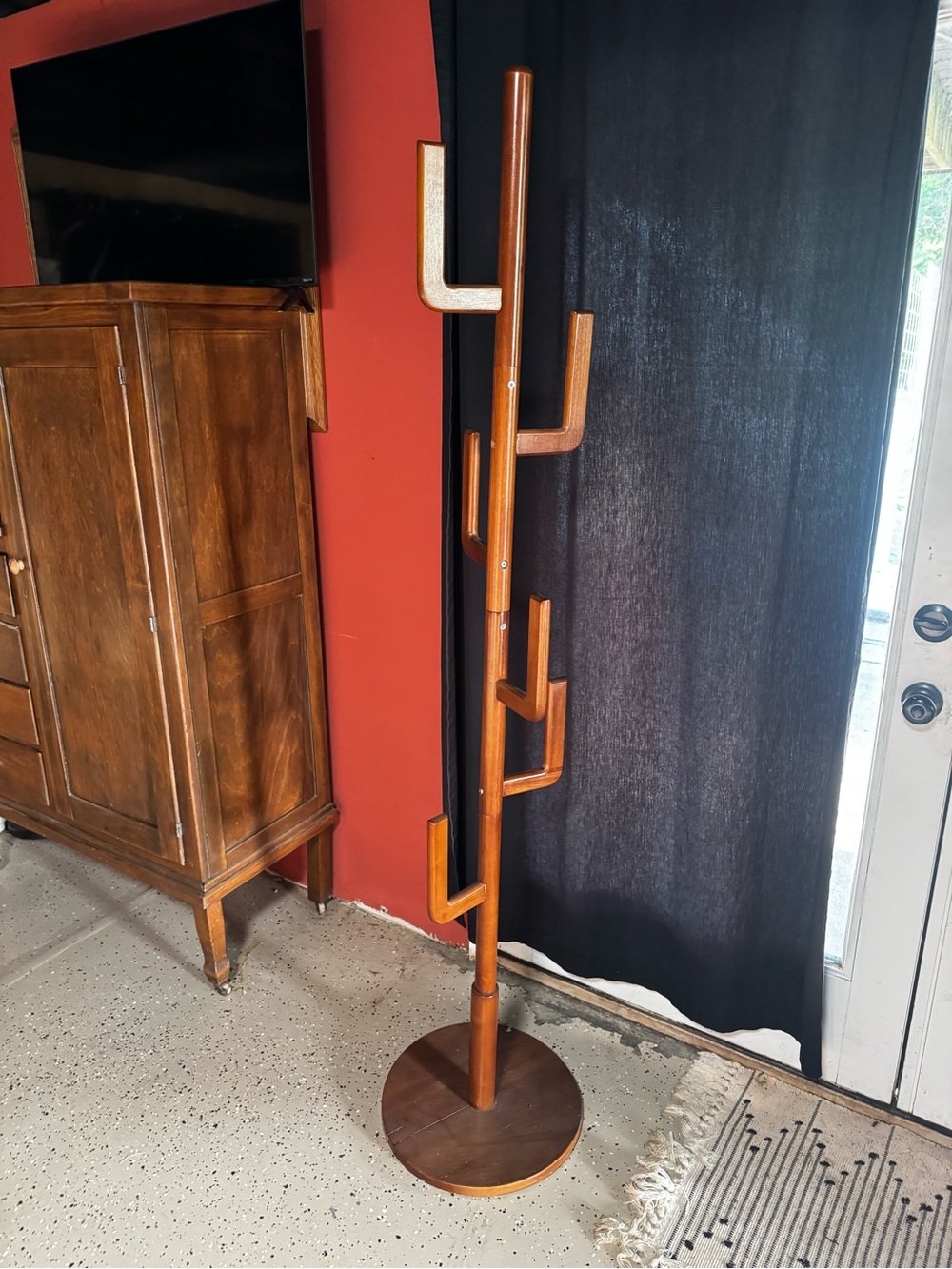 Wooden Cactus Coat Rack